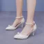 Élégant Blanche Perle Bride Cheville Chaussure De Mariée 2025 7 cm Talons Aiguilles À Bout Pointu Mariage Talons