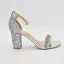 Seksowne Błyszczące Srebrny Rhinestone Cekiny Buty Ślubne 2023 8 cm Grubym Obcasie Z Paskiem Peep Toe Ślub Sandały Wysokie Obcasy