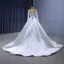 High-end White Handmade  Beading Sequins Wedding Dresses 2023 Trumpet / Mermaid Scoop Neck Long Sleeve Court Train Wedding