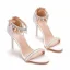 Charming White Pearl Rhinestone Wedding Shoes 2022 9 cm Stiletto Heels Open / Peep Toe Wedding Sandals High Heels