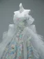 Luxury / Gorgeous Grey Handmade  Appliques Prom Dresses 2025 Ball Gown Off-The-Shoulder Short Sleeve Backless Court Train Prom Formal Dresses