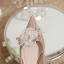 Charming Champagne Beading Lace Flower Pearl Sequins Leather Wedding Shoes 2023 8 cm Stiletto Heels Pointed Toe Wedding Pumps High Heels