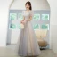 Chic / Belle Gris Paillettes Robe De Bal 2022 Princesse V-Cou Manches Courtes Dos Nu Longue Promo Robe De Ceremonie