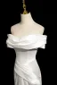 Chic / Belle Blanche Fendue devant Robe De Bal 2024 Trompette / Sirène Bustier Sans Manches Dos Nu Train De Balayage Promo Robe De Ceremonie
