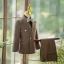 Café 5 pièces Manches Longues Costume Garçon Mariage 2025 Manteau Pantalon Chemise Cravate Gilet Mariage