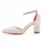 Simple Blanche En Dentelle Fleur Chaussure De Mariée 2024 Bride Cheville 4 cm Talon Bas Talons Épais À Bout Pointu Mariage Talons Hauts