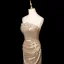 Sexy Glitzernden Champagner Pailletten Abendkleider 2025 Meerjungfrau Bandeau Ärmellos Rückenfreies Lange Abend Festliche Kleider