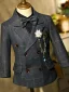 Fashion Black Plaid 5-piece Boys Wedding Suits 2022 Long Sleeve Coat Pants Shirt Tie Vest