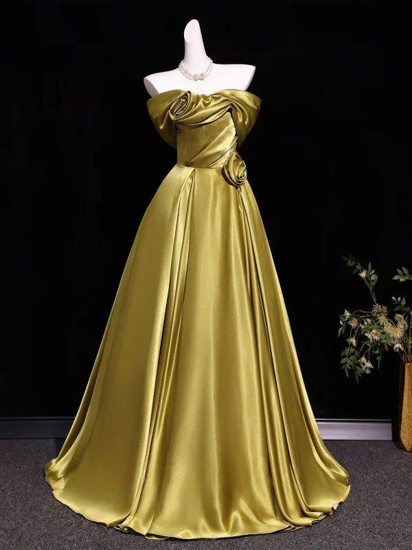 Vintage Gold Ballkleider 2026 Ballkleid Bandeau Ärmellos Rückenfreies Lange Festliche Kleider