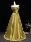 Vintage Gold Ballkleider 2026 Ballkleid Bandeau Ärmellos Rückenfreies Lange Festliche Kleider