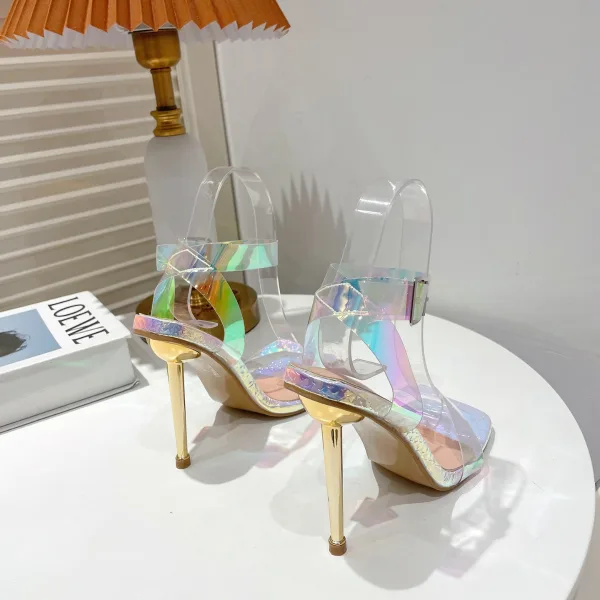 Transparent Evening Party Laser Summer Womens Sandals 2022 11 cm Stiletto Heels Open / Peep Toe Sandals High Heels