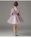 Fashion Lavender Short Sequins Birthday Flower Girl Dresses 2023 V-Neck Short Sleeve Backless Zipper Up
