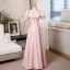 Elegant Blushing Pink Pearl Rhinestone Evening Dresses 2023 A-Line / Princess High Neck Puffy Short Sleeve Backless Floor-Length / Long Evening Party Formal Dresses