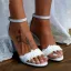 Schöne Ivory / Creme Spitze Blumen Brautschuhe 2022 Knöchelriemen 8 cm Thick Heels Peeptoes Hochzeit Sandaletten Hochhackige