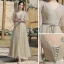 Modest / Simple Sage Green Bridesmaid Dresses 2022 A-Line / Princess Short Sleeve Backless Bow Sash Floor-Length / Long Wedding Party Dresses