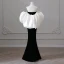 Modest  Black Evening Dresses 2023 Trumpet / Mermaid Strapless Puffy Short Sleeve Backless Floor-Length / Long Evening Party Formal Dresses