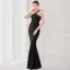 Sparkly Beige Sequins Evening Dresses 2022 A-Line / Princess One-Shoulder Sleeveless Backless Floor-Length / Long Evening Party Formal Dresses