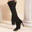 Chic / Beautiful Black Suede Street Wear Winter Womens Boots 2023 11 cm Stiletto Heels Pointed Toe Boots High Heels
