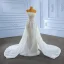 High End Weiß Perlenstickerei Perle Strass Brautkleider / Hochzeitskleider 2022 Meerjungfrau Bandeau Ärmellos Rückenfreies Hof-Schleppe Hochzeit