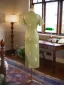 Chinese style Sage Green Floral Evening Party Cheongsam 2025 Trumpet / Mermaid High Neck Short Sleeve Floor-Length / Long Cheongsam / Qipao
