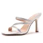 Sexy White Evening Party Rhinestone Womens Sandals 2023 9 cm Stiletto Heels Open / Peep Toe Sandals High Heels