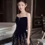 Charmant Noire Paillettes Princesse Robe De Soirée 2023 Bustier Sans Manches Dos Nu Longue Soirée Robe De Ceremonie