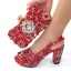 Sparkly Pool Blue Rhinestone Evening Party Clutch Bags Womens Sandals 2023 9 cm Thick Heels Open / Peep Toe Sandals High Heels Clutch Bags