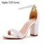 Sexy Weiß Perle Brautschuhe 2024 9 cm Thick Heels Knöchelriemen Peeptoes Hochzeit Hochhackige