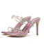 Sexy Silver Rhinestone Evening Party Womens Sandals 2022 9 cm Stiletto Heels Open / Peep Toe Sandals High Heels