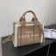 Fashion Letter Graphic Women Tote Bag Women's Bags Brown Shoulder Bags Woolen PU Dating Handbag 2023