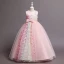Lovely Blushing Pink Butterfly Appliques Birthday Flower Girl Dresses 2024 Ball Gown Scoop Neck Sleeveless Bow Sash Floor-Length / Long