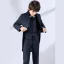 Bleu Marine 5 pièces Manches Longues Costume Garçon Mariage 2022 Manteau Pantalon Chemise Cravate Gilet Mariage