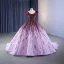 High-end Gradient-Color Burgundy Handmade  Beading Prom Dresses 2023 Ball Gown V-Neck Sleeveless Backless Floor-Length / Long Formal Dresses