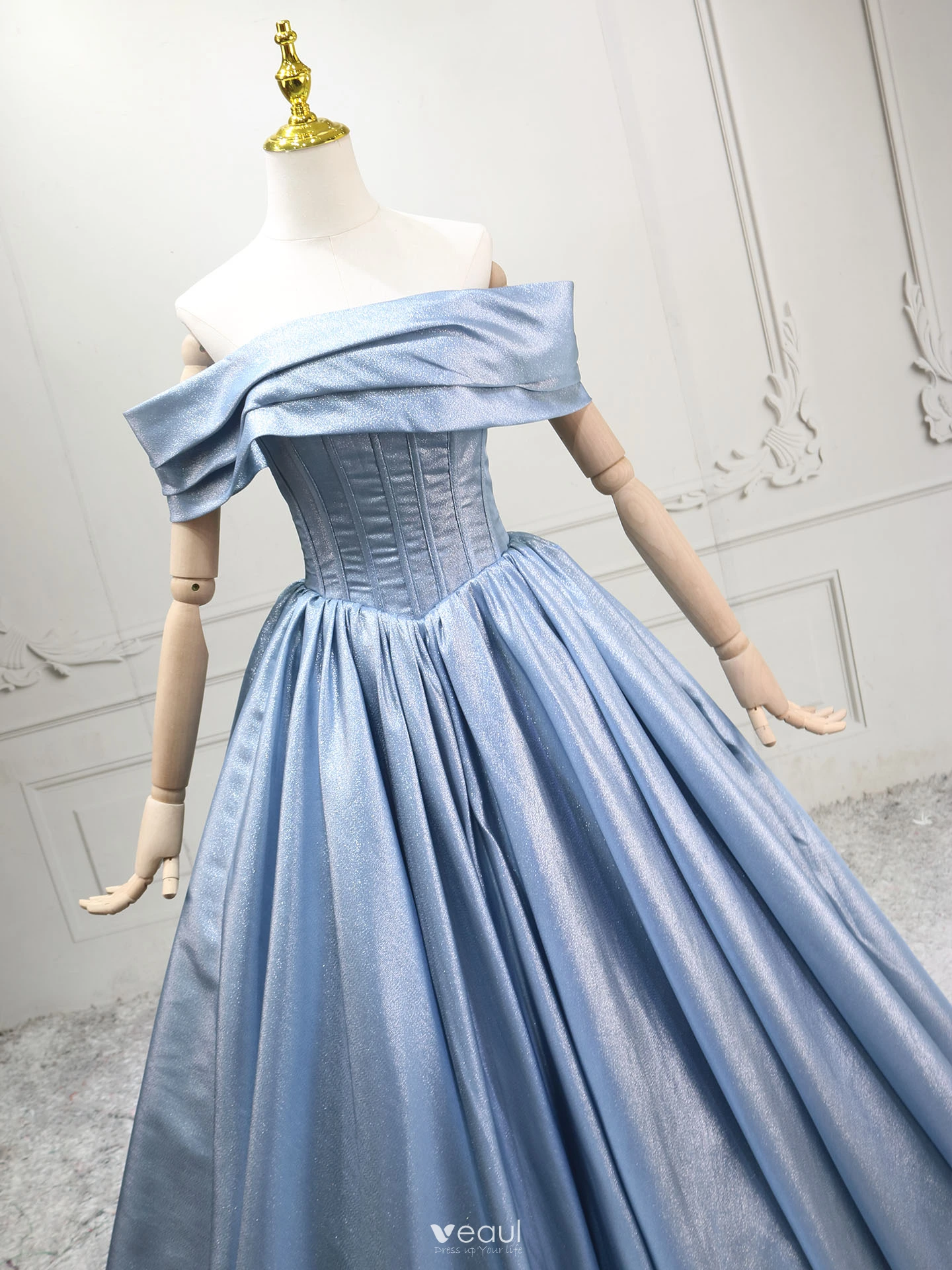 aesthetic formal dresses Grey Tulle Sequins Spaghetti Straps Prom Dresses MP660 main image 1