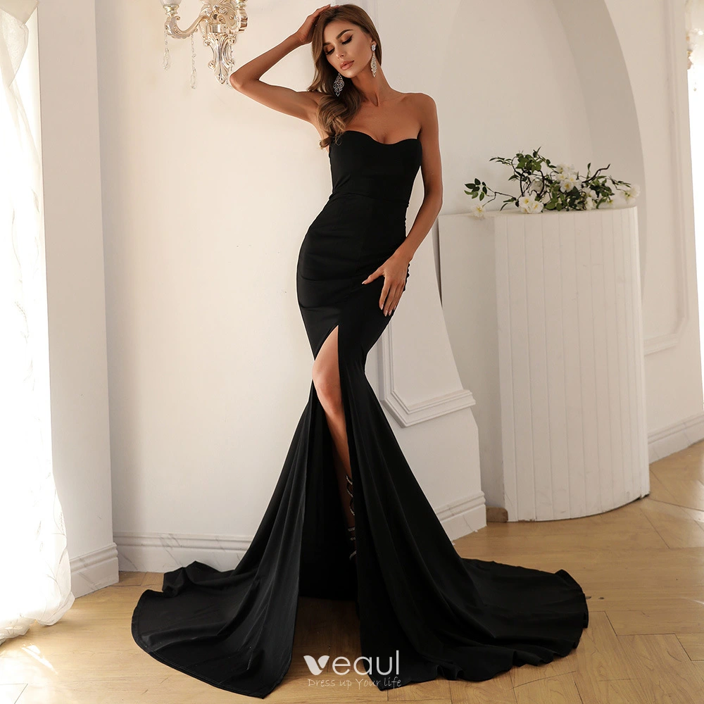 Ball Gown Crew Court Train Black Lace Sleeveless Prom Dress With  Appliques,pl5848 on Luulla