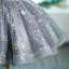 Bling Bling Grey Beading Sequins Lace Flower Short Flower Girl Dresses 2024 Ball Gown Birthday Strapless Sleeveless Tulle