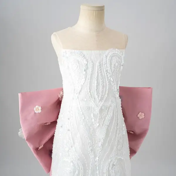 Lovely White Appliques Backless Bow Birthday Flower Girl Dresses 2025 Trumpet / Mermaid Scoop Neck Sleeveless Tea-length Flower Girl Dresses