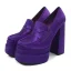 Fashion Fuchsia Cocktail Party Womens Shoes 2023 14 cm Thick Heels Round Toe Womens Shoes