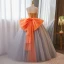 Elegant Orange Beading Prom Dresses 2023 Ball Gown Strapless Sleeveless Backless Bow Floor-Length / Long Prom Formal Dresses