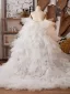 Charmant Blanche Volants en Cascade Mariage châle 2025 Tulle