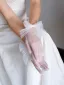 Chic / Belle Blanche Volants Noeud Mariage Gants Mariage 2025 Tulle