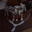 Bling Bling Białe Rhinestone Cyrkon Kolczyki Tiara Naszyjnik Ozdoby Do Włosów Ślubne Akcesoria Ślub 2025