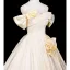 Elegant Champagne Appliques Prom Dresses 2025 Ball Gown Off-The-Shoulder Short Sleeve Backless Floor-Length / Long Prom Formal Dresses