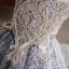 Bling Bling Grey Beading Lace Flower Sequins Birthday Flower Girl Dresses 2024 Ball Gown Scoop Neck Puffy Short Sleeve Backless Floor-Length / Long