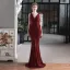 Charming White Beading Sequins Evening Dresses 2023 Trumpet / Mermaid V-Neck Sleeveless Backless Floor-Length / Long Evening Party Formal Dresses