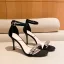 Sexy Noire Soirée Daim Sandales Femme 2022 Bride Cheville Faux Diamant 8 cm Talons Aiguilles Peep Toes / Bout Ouvert Sandales Talons Hauts