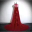 Chinese style Burgundy Sequins Velvet Evening Dresses 2025 Ball Gown High Neck Sleeveless Backless Floor-Length / Long Formal Dresses