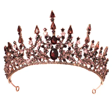 Vintage Retro Rose Gold Crystal Rhinestone Wedding Tiara Bridal Hair Accessories Alloy 2022