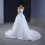 High End Glitzernden Weiß Perlenstickerei Perle Pailletten Brautkleider / Hochzeitskleider 2023 A Linie Bandeau Ärmellos Rückenfreies Hof-Schleppe Hochzeit