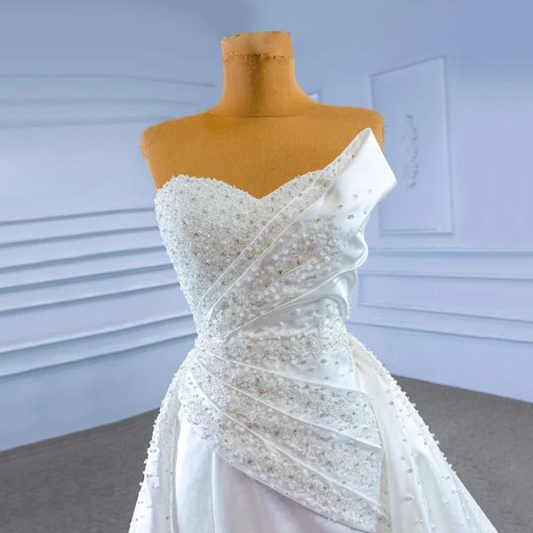 Haut de Gamme Ivoire Trompette / Sirène Corset Robe De Mariée 2023 Bustier Perlage Perle Paillettes Sans Manches Dos Nu Tribunal Train Mariage